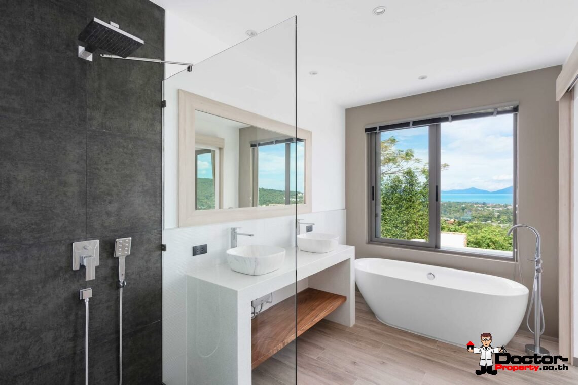 New 3 Bedroom Pool Villa with Sea View – Bo Phut, Koh Samui – For Sale